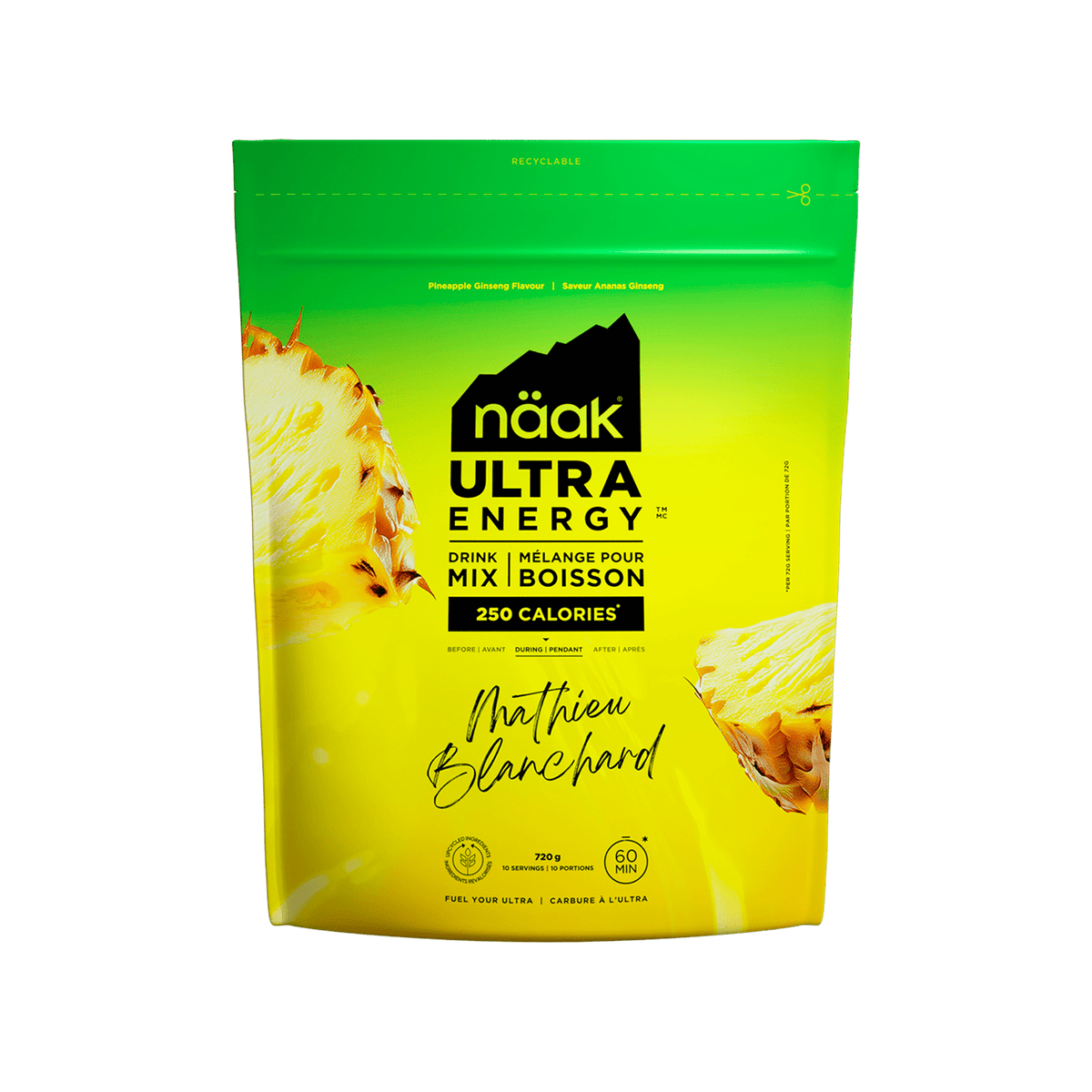 Boisson d'effort ULTRA™ 250 · Ananas Ginseng · Sac
